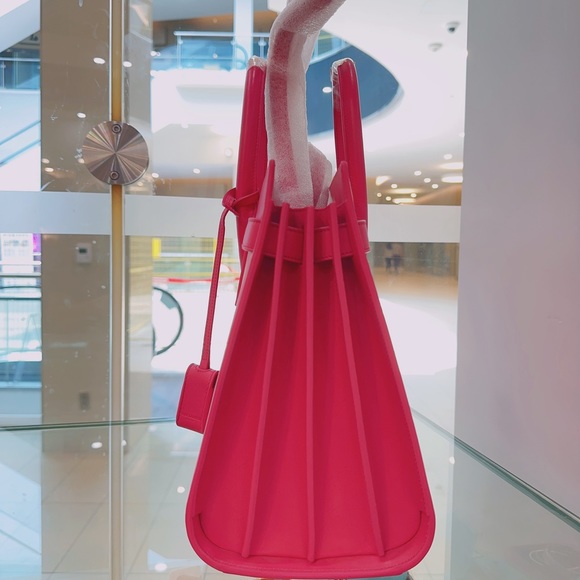 YSL Small Hot Pink Calfskin Leather Sac Du Jour - Picture 4 of 7